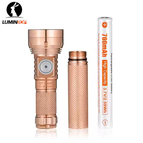 Lumintop Copper flashlight with 10280 battery mini flashlight USB TYPE C rechargeable 700 lumens 400