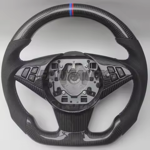Replacement D Shape Real Carbon Fiber Steering Wheel for BMW M5 M6 E60 E61 E63 E64 2003-2010 5 6 Ser