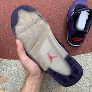Genuine Travis Scott Air Jordan 4 Purple Suede-White Midsole Aj4 Sports Basketball Shoes