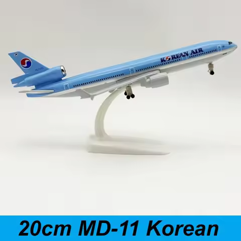 Souvenir Aircraft 20cm MD11 Korean Airways 1/400 Scale Metal Alloy Airplane Model MD-11 Plane Home C