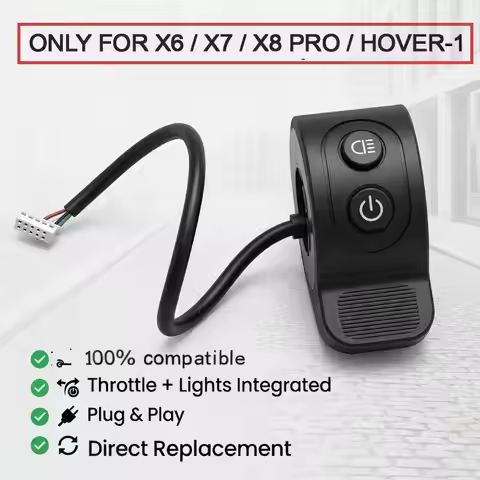 ONLY FOR X6 X7 X8 Pro Hover-1 - Thumb Throttle & Turn Signal Combo, Plug & Play Electric Scooter Par