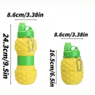 1 Foldable Silicone Water Bottle 700ML Pineapple-Shaped Sports Water Bottle Made Of High-Quality Sof