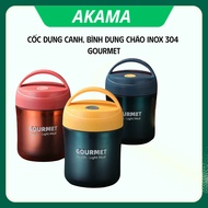Akama Gourmet 304 Stainless Steel Soup Cup and Porridge Container - Good Heat Retention, Convenient 