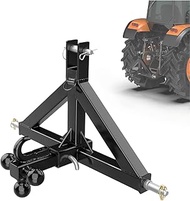 Heavy-Duty 3-Point Quick Hitch with 2" Towing Ball & Drawbar Attachment, 3PT Trailer Hitch Receiver 