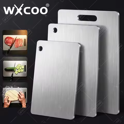 WXCOO Double Sided Chopping Board Stainless Steel Thickened Kneading Dough Board Kitchen Household F