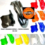 Front Fender & Number Plate KX 250 MODIFICATION KLX DTRACKER CRF WR SUPERMOTO TRAIL