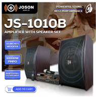 JOSON 1010 Speaker SetProfessional Karaoke Aodio Systen 10 INCH Bluetooth USB FM Amplifier Audio Set