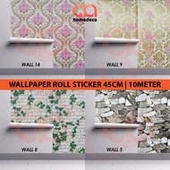 45cm*10m [1 roll]  2D Wallpaper Roll SELF ADHESIVE Waterproof Wall Decor