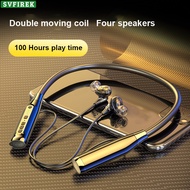 Bluetooth Earphone Neck-Mounted Wireless Headphone 4 Speakers Bass Headset Sport Headphones Wireless