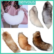 NERV Plush-Fox Tail Keychain Furry Animal Tail Keyring Keychain 40cm Animal Tail Key-Pendant Pompoms