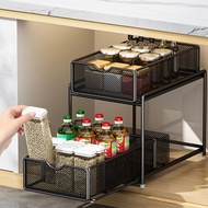 Kitchen storage rack Spice bowl and plate pull out multi-function swimming pool storage cabinet pull