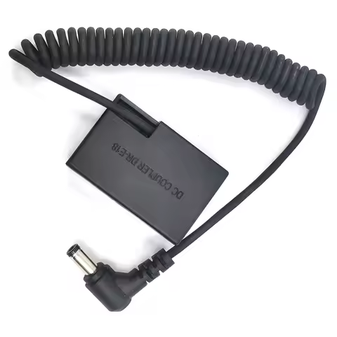 5.5*2.5mm to LP-E17 Dummy Battery DR-E18 DC Coupler Spring Cable for Canon EOS 9000D 8000D 800D 760D