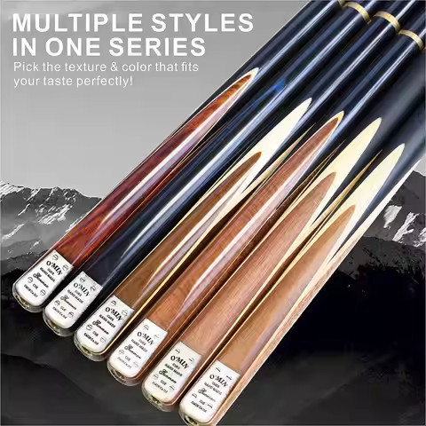 2025 New Generation OMIN Gunman 3/4 Snooker Cue 10mm Tip Ebony Handle With Snooker Cue Case Set Chin
