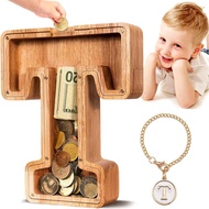 SummiDate Wooden Letter Piggy Bank Piggy Bank for Boys and girls Alphabet Money Bank Thanks Giving G
