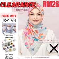 💯 MINAZ HIJAB Free Gift JOVIAN Face Mask Baby Brooch New Clearance SAFA MARWAH PUMPKIN Tudung Bawal 