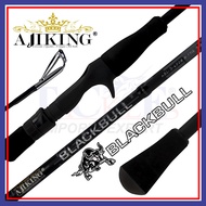 (5'6 ft-6'6ft) Ajiking Black bull Casting Fishing Rod Joran Ikan