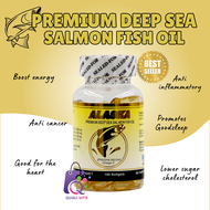 ORIGINAL Alaska Premium Deep Sea Salmon Fish Oil with Omega-3 Alaska Fish Oil 100 Softgels authentic