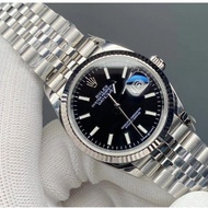 " % premium quality rolex date just jam tangan Lelaki Automatik/ men's automatic watch silver black 