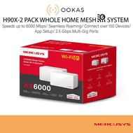 Mercusys (By TP-LINK) Halo H90X AX6000 2.5G Port Whole Home Mesh WiFi 6 Router System [DECO X60 X80]