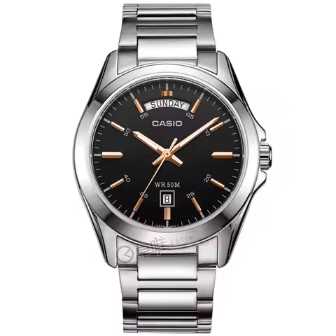 CASIO MTP-1370D Men's Business Casual Watch, 50M Water Resistant, Stainless Steel Band, Day & Date F
