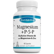 EuroMedica Magnesium + P-5-P - Bone & Heart Health Support Supplement - Dietary Supplement with Vita
