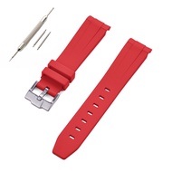 Loại cao cấp dây đeo đồng hồ bằng cao su dây đeo cổ tay vòng đeo tay đầu cong mới Dây đeo đồng hồ bằ