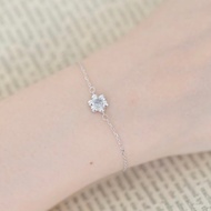 藍托帕石925純銀波堤小花手鍊