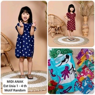 Daster midi anak /daster anak/daster kekinian/Daster anak lucu
