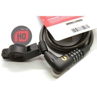 Polygon Spiral Lock With Key Combination Number & Light Black - Bicycle Security Lock