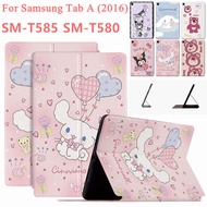 For SAMSUNG Galaxy Tab A (2016) SM-T585 SM-T580 Kids Cute Cartoon Smart Stand Case Strawberry Bear Leather Cover TabA A6 T580 T585