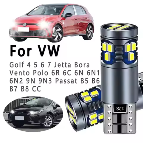 2Pcs T10 Car LED Bulbs For VW Golf 4 5 6 7 Jetta Bora Vento Polo 6R 6C 6N 6N1 6N2 9N 9N3 Passat B5 B