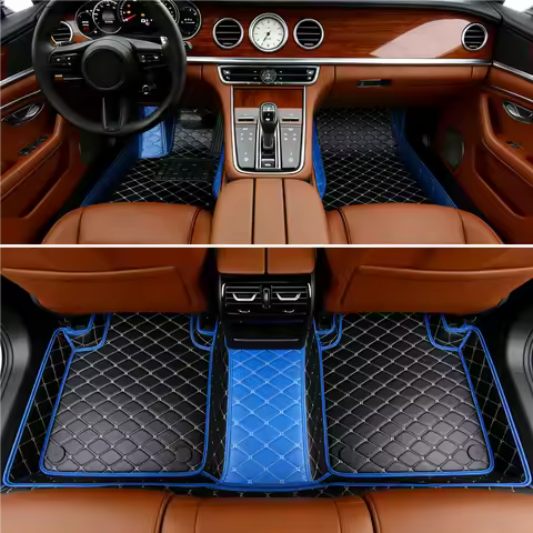 Car Floor Mats For Hyundai i10 BA Gran Metro Taxi Xcent IA 2014~2019 Leather Mat Car Mats Floor Rugs