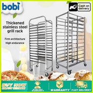 ◙ ✼ ♨ BOBI Stainless Steel Baking Tray Rack Car 6/12/15 Layers Baking Cake Room Bread Rack Tray Gri