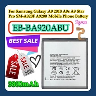 2pcs For Samsung Galaxy A9 2018 A9s A9 Star Pro SM-A920F A9200 Mobile Phone  EB-BA920ABU 3800mAh Bat