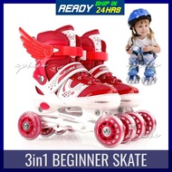Kasut Roda Budak Perempuan Kids Roller Skates Inline Skates Beginner Sepatu Roda 4 Tayar Lelaki