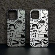 PYDD CASE Cute line Graffiti Status of Freedom applied suitable for models such as iPhone 11, 13, 14