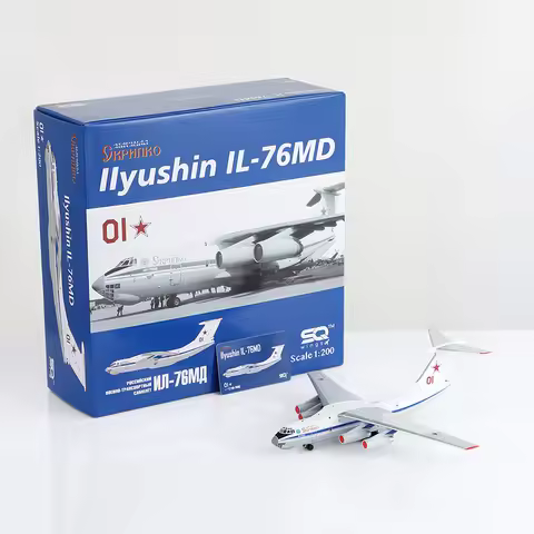 L2095 Alloy Collectible Plane Gift SQ Wings 1:200 Russian Air Force Ilyushin IL-76 Diecast Aircraft 