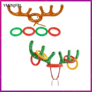 [yminjfbl] Ring Toss Games Set, Carnival Outdoor Games, Outdoor Yard Game, Inflatable Deer Horn Set 