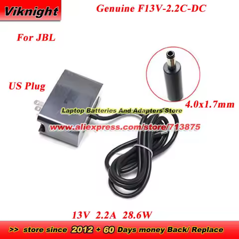 Genuine US Plug 13V 2.2A 28.6W F13V-2.2C-DC AC Adapter for JBL Horizon 1 2 Uhrgesteuertes Bluetooth-