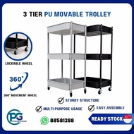 3 Tier Kitchen Storage PU Trolley