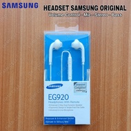 HEADSET EARPHONE SAMSUNG ORIGINAL BASS STEREO MIC JACK 3.5MM ( EG920 )