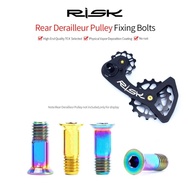 RISK Titanium Pulley Bolt Rear Derailleur Jockey Wheel Bicycle Screws RD Pulley Fixing Bolt for Bicy