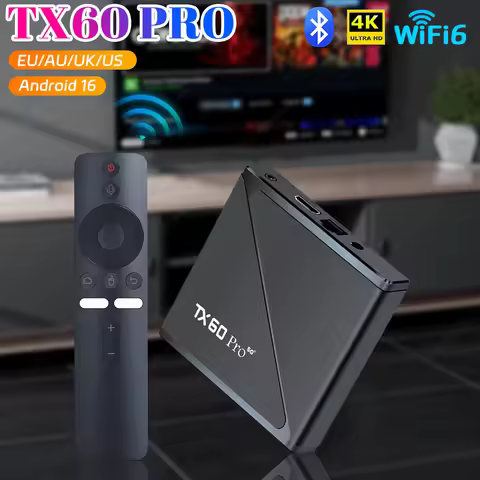Smart TV Box TX60 PRO Android 16 TV Box 14K 2.4G 5G Dual WiFi 6 Set-top Box Video Media Player 1G 8G