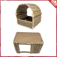 [Lszzx] Wooden Hamster Hideout House, Smalll Animals Hideout Small Animal Hideout Hut Nesting Habitat Nest Cabin for Chinchilla Mouse