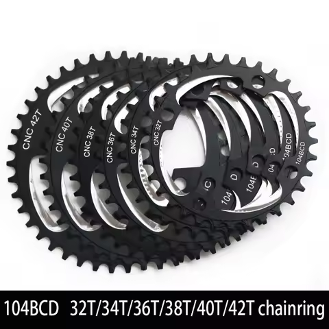 104BCD Bicycle Crank Chainring Round 30T 32T 34T 36T 38T 40T 42T Tooth Plate Narrow Wide Chainwheel 