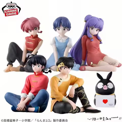 Authentic Bandai Ranma One Half Saotome And Akane Tendo And Ryoga Hibiki And Shampoo Cartoon Anime F