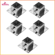 5Pcs Square Post Flange 4 Holes Square Mount Stainless Steel with Screws Multipurpose Post Base Hand