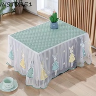 INSTORE1 Microwave Dust Cover, Rectangle Yarn Edge Oven Cover, Household Pastoral Style Breathable Dust Proof Tablecloth Kitchen Appliances