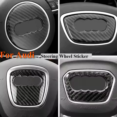 For Audi A3 A4 A5 A6 A7 Q3 A6 C7 Q5 A8 Q7 B6 B7 Auto Accessories Car Carbon Fiber Steering Wheel Log