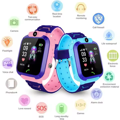 Q12 Kids Smart Watch Waterproof IP67 SOS Phone Watch Kids 2G SIM Card Call Location Tracker Photogra